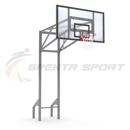 Купить Стойка баскетбольная уличная усиленная со щитом из оргстекла, кольцом и сеткой SP D 413 в Окуловке 